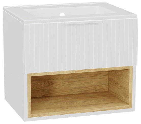 Set corps de meuble Excellent Tuto 2.0 MLEX.2171.600.WHBL, lavabo Excellent As CEEX.3617.600.WH, MLEX.2151.600.03.WH