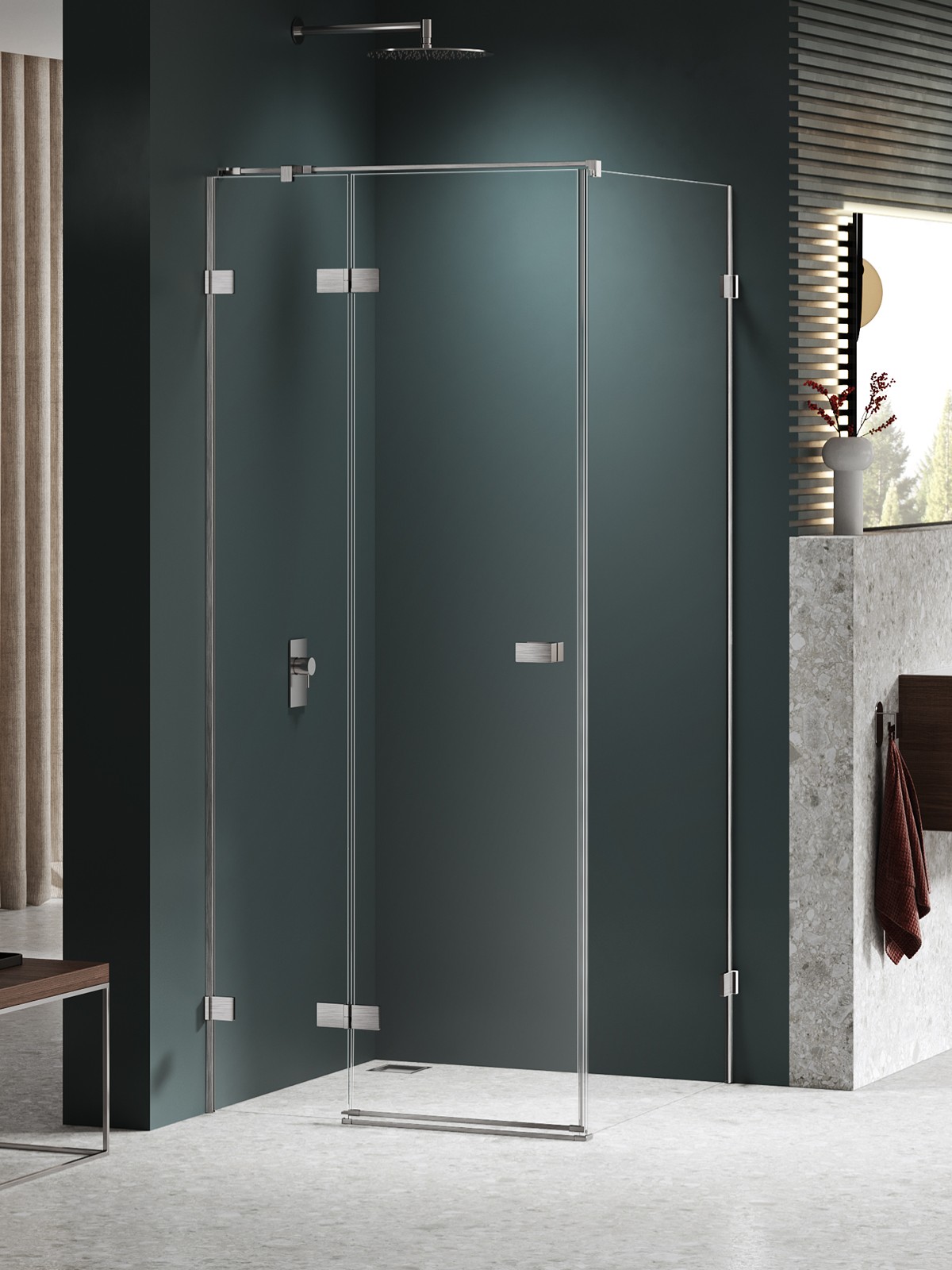 New Trendy Avexa Nickel Brushed kabina prysznicowa 120x90 cm prostokątna lewa nikiel szczotkowany/szkło przezroczyste EXK-8497