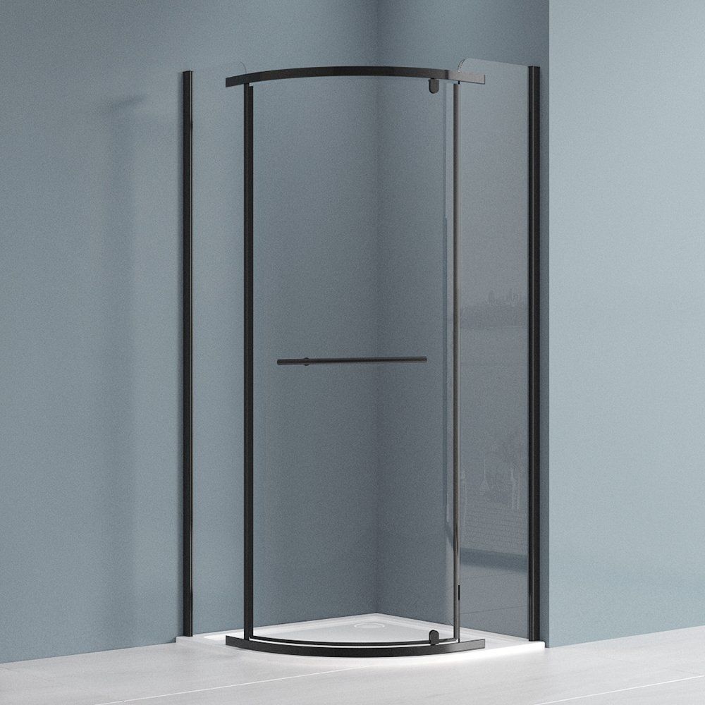 Roth Jandis cabine de douche 80x80 cm noir mat/verre transparent N0800