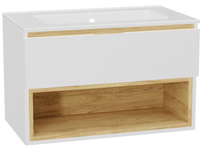 Set corps de meuble Excellent Tuto 2.0 MLEX.2171.800.WHBL, lavabo Excellent As CEEX.3617.800.WH, MLEX.2151.800.01.WH