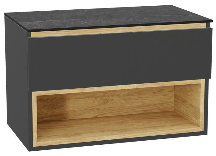 Set corps de meuble Excellent Tuto 2.0 MLEX.2171.800.GRBL, plan de travail suspendu Excellent Tuto 2.0 MLEX.2116.800.MA, MLEX.2151.800.01.GR