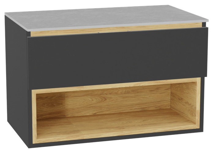 Set corps de meuble Excellent Tuto 2.0 MLEX.2171.800.GRBL, plan de travail suspendu Excellent Tuto 2.0 MLEX.2116.800.SJ, MLEX.2151.800.01.GR
