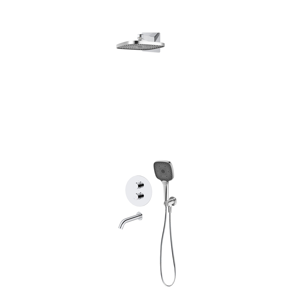 Set mitigeur bain-douche Oltens Katla 34600100, douche à effet de pluie Oltens Vann 37008100, 39403100, 39100100, 37108100, 39304100, 37200100