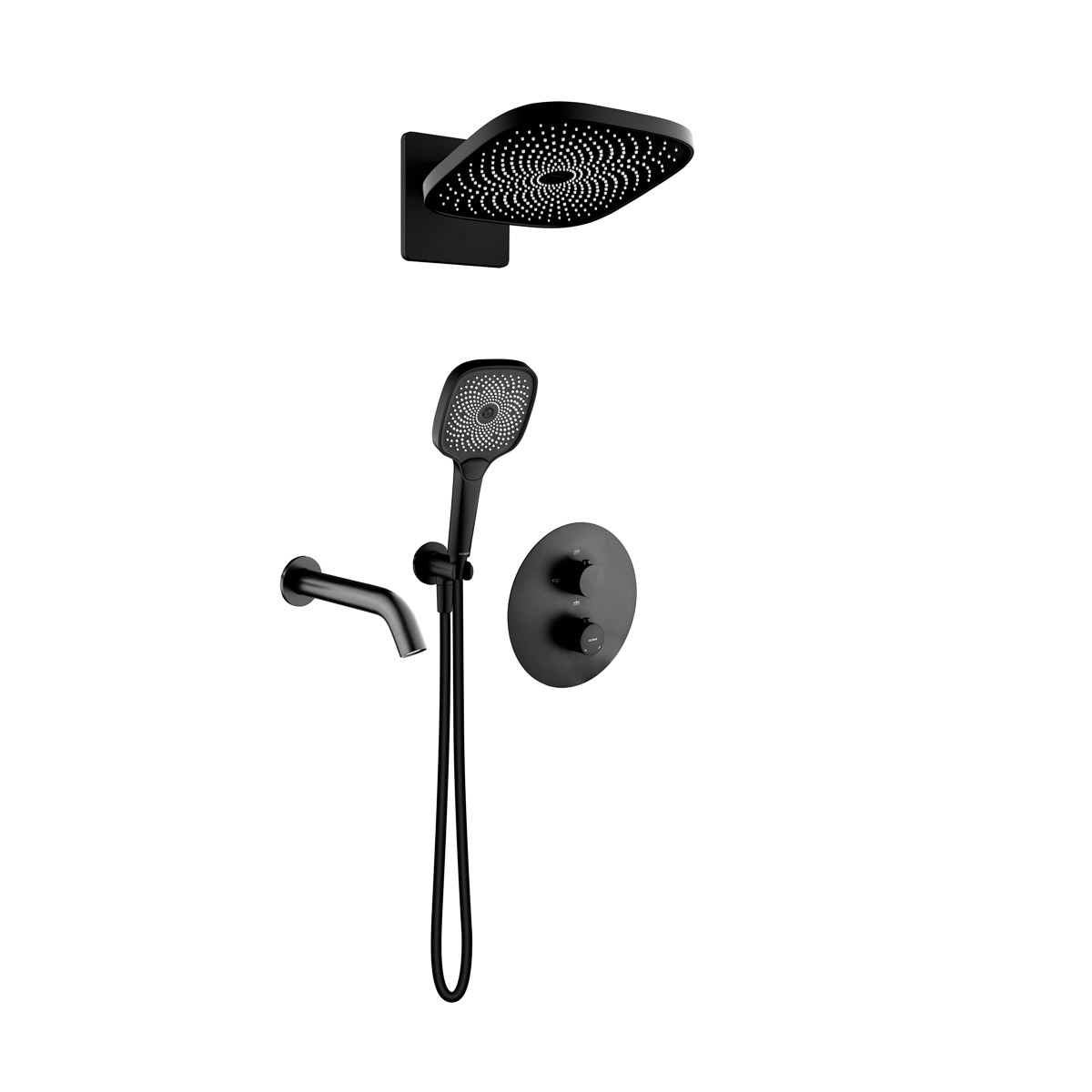 Set mitigeur bain-douche Oltens Katla 34600300, douche à effet de pluie Oltens Vann 37008300, 39403300, 39100300, 37108300, 39304300, 37200300