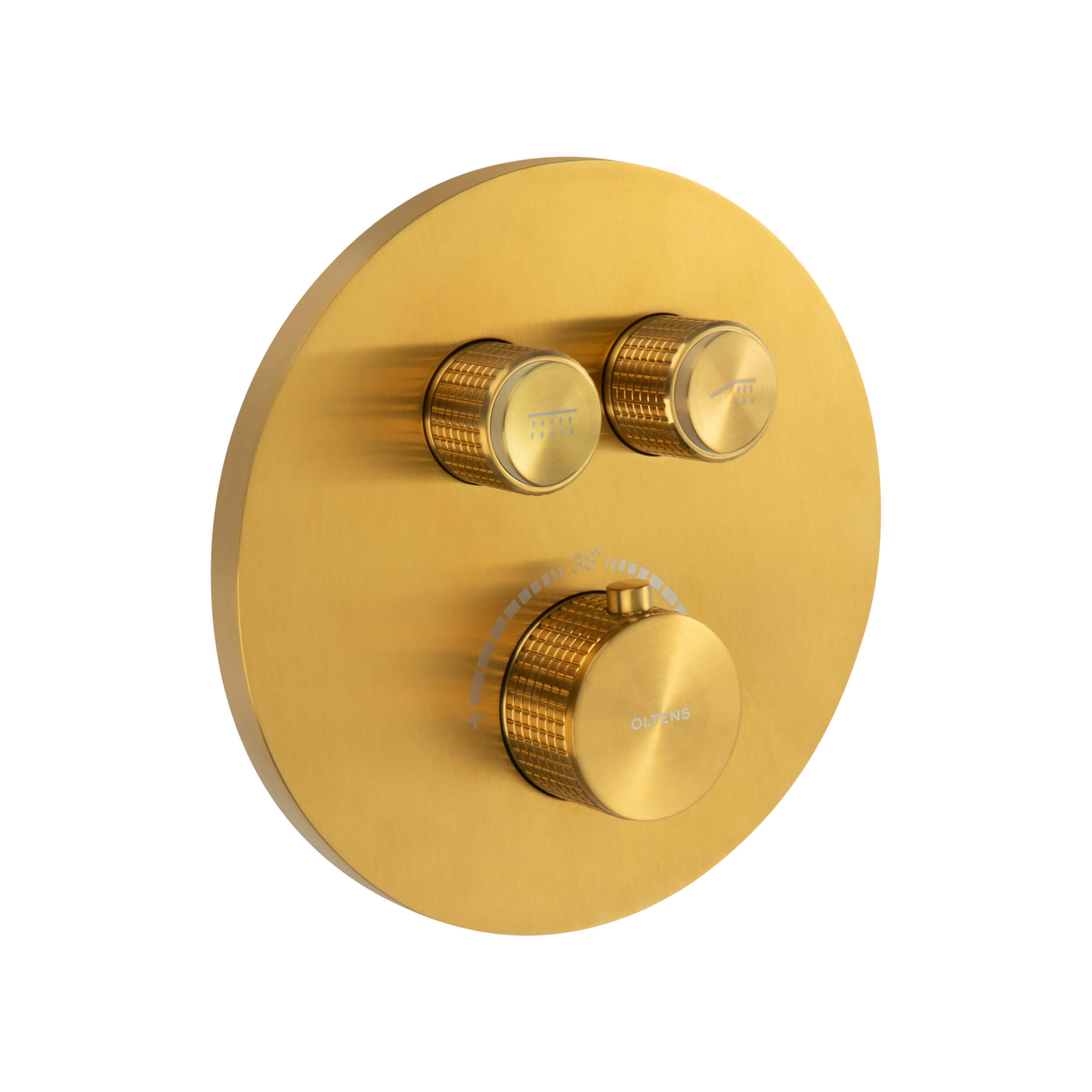Oltens Onega mitigeur bain-douche encastrée avec thermostat doré brossé 34601810