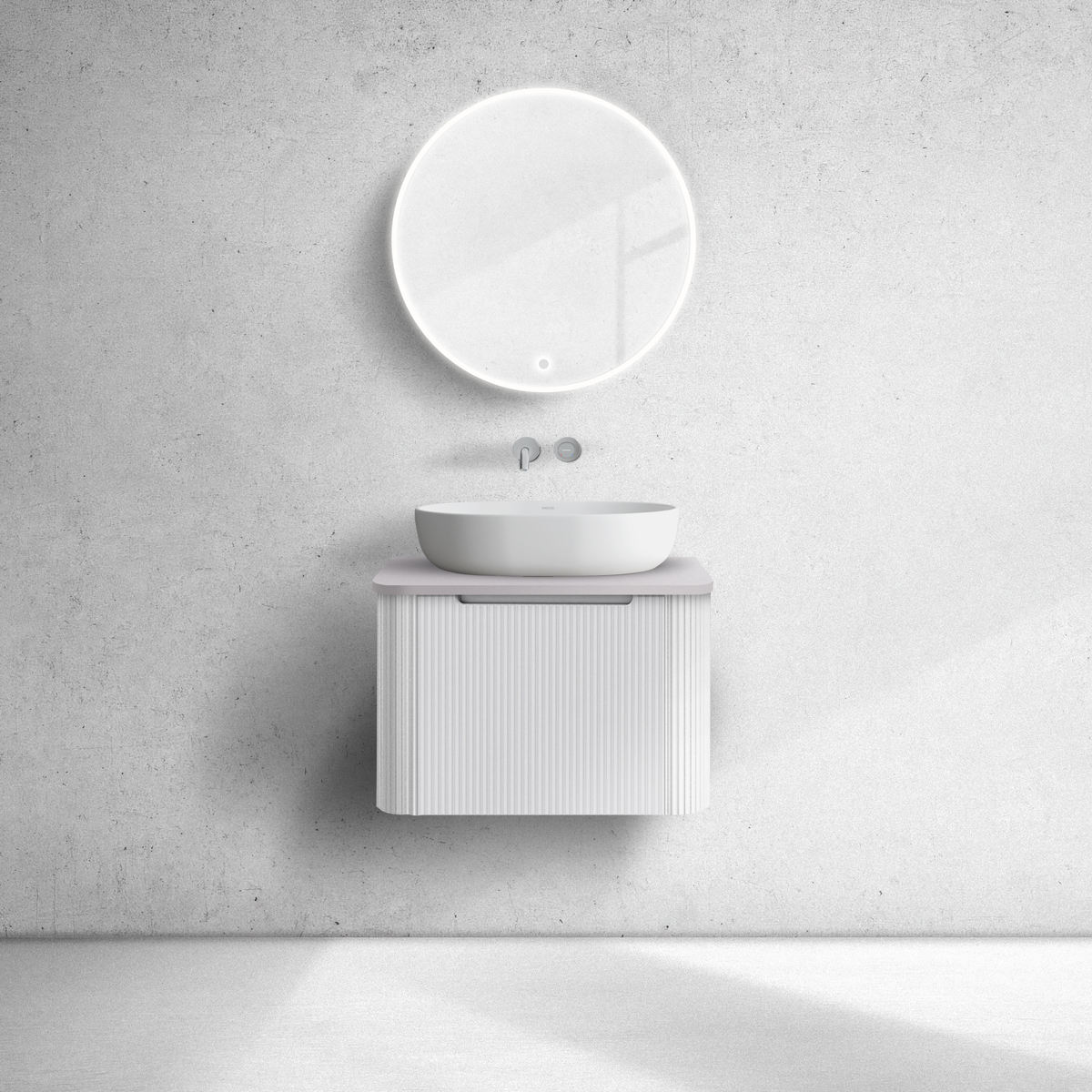 Set armoire Oltens Hamnes 60022000, plan de travail suspendu Oltens Hamnes 63012900