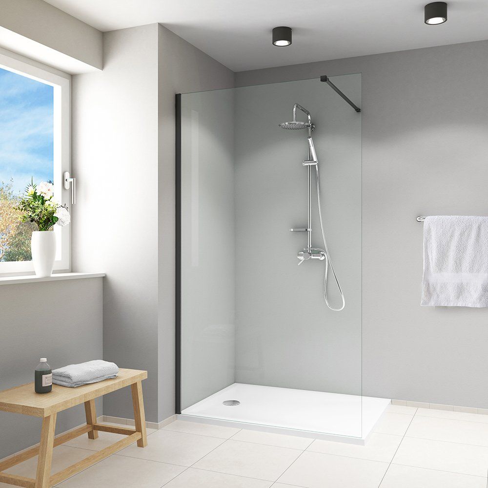 Roth El TWF paroi de douche walk-in 80 cm noir mat/verre transparent EITWF08020NPE