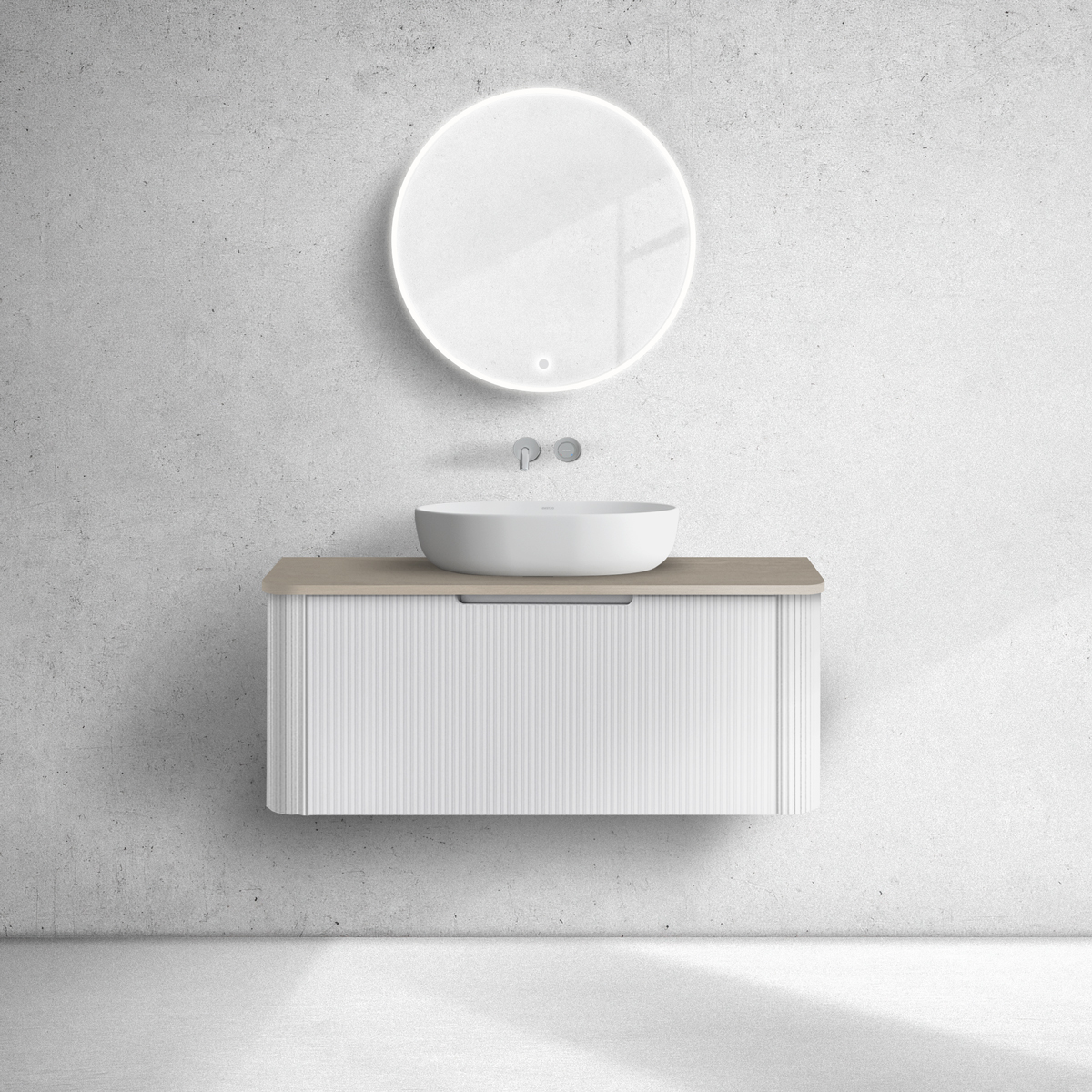 Set armoire Oltens Hamnes 60024000, plan de travail suspendu Oltens Hamnes 63014060