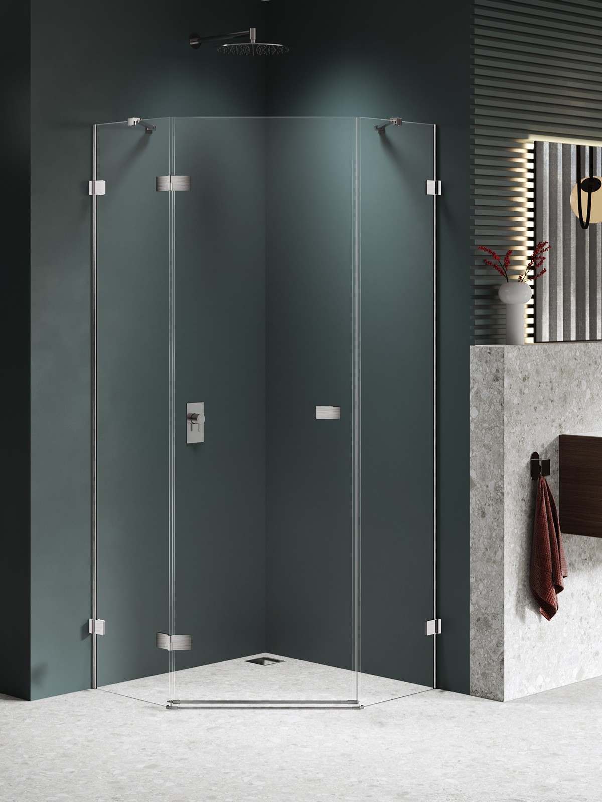New Trendy Avexa Nickel Brushed cabine de douche 90x90 cm nickel brossé/verre transparent EXK-8558
