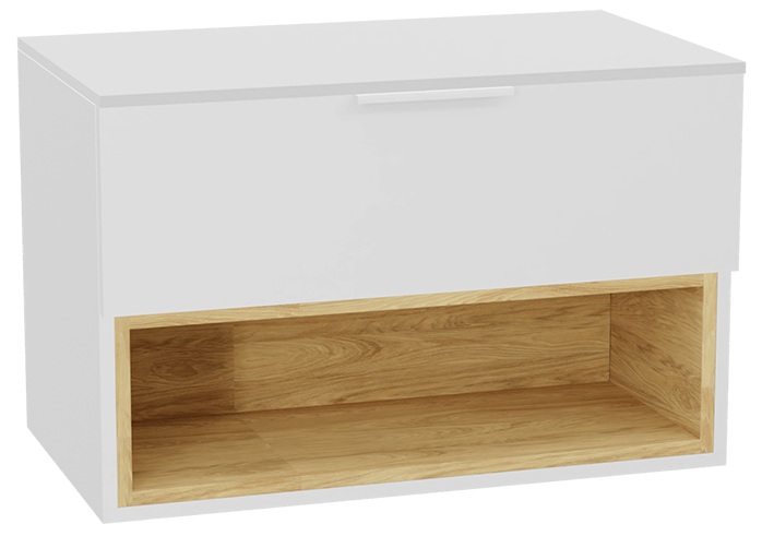 Set corps de meuble Excellent Tuto 2.0 MLEX.2171.800.WHBL, plan de travail suspendu Excellent Tuto 2.0 MLEX.2111.800.WH, MLEX.2151.800.02.WH