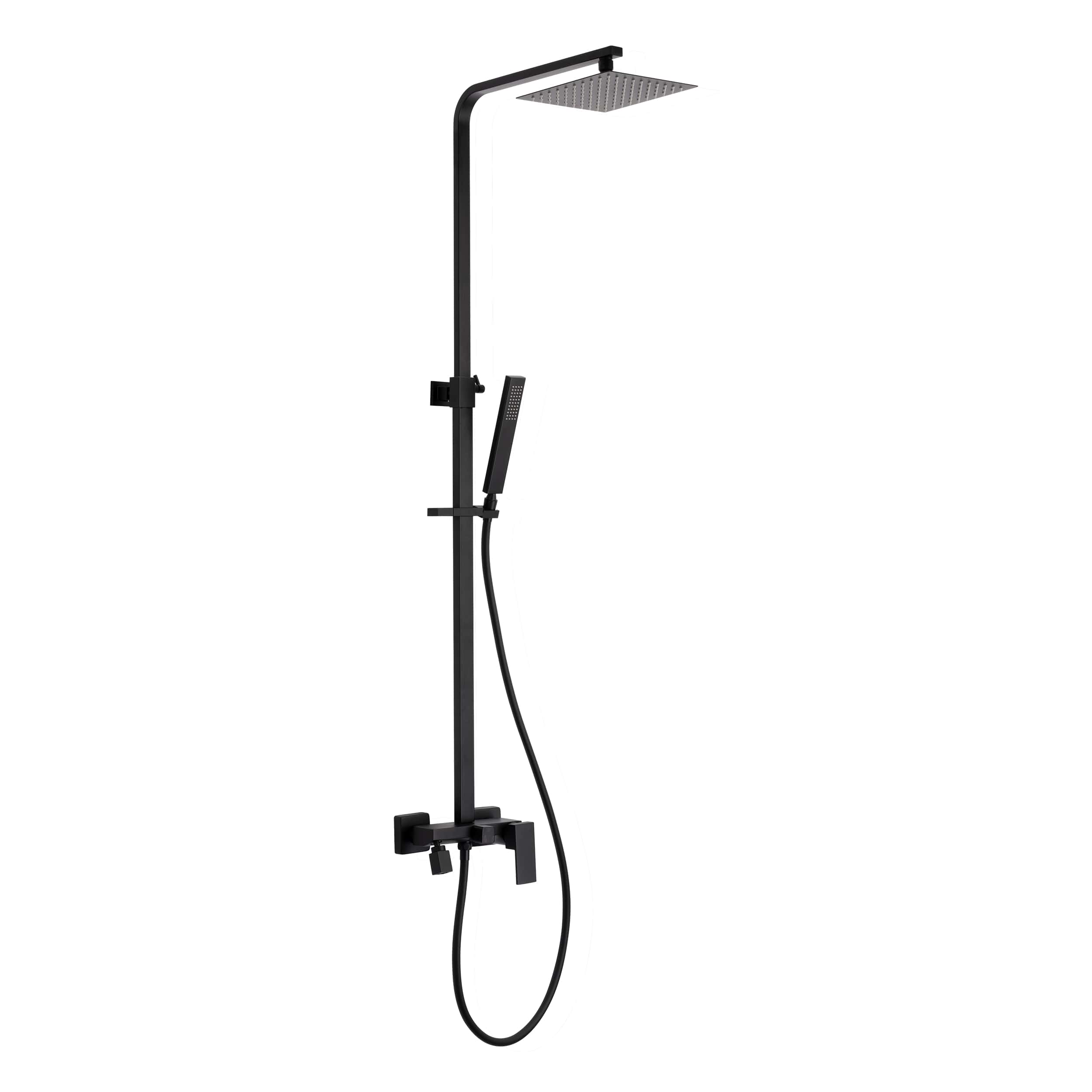 Invena Paros kit baignoire-douche mural oui noir AU-33-B04