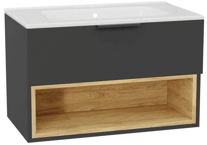 Set corps de meuble Excellent Tuto 2.0 MLEX.2171.800.GRBL, lavabo Excellent Pik CEEX.6517.800.WH, MLEX.2151.800.02.GR