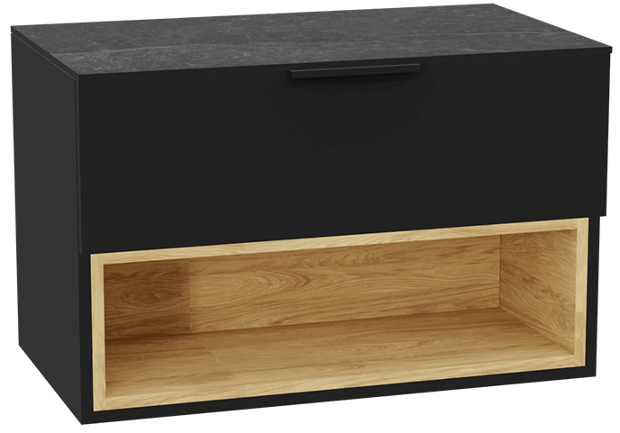 Set corps de meuble Excellent Tuto 2.0 MLEX.2171.800.BKBL, plan de travail suspendu Excellent Tuto 2.0 MLEX.2116.800.MA, MLEX.2151.800.02.BK