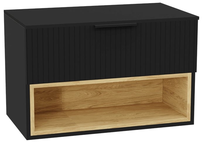 Set corps de meuble Excellent Tuto 2.0 MLEX.2171.800.BKBL, plan de travail suspendu Excellent Tuto 2.0 MLEX.2111.800.BK, MLEX.2151.800.03.BK