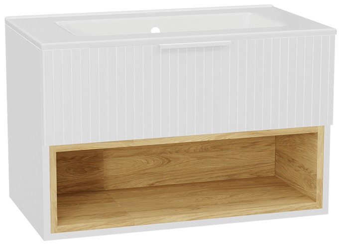 Set corps de meuble Excellent Tuto 2.0 MLEX.2171.800.WHBL, lavabo Excellent As CEEX.3617.800.WH, MLEX.2151.800.03.WH