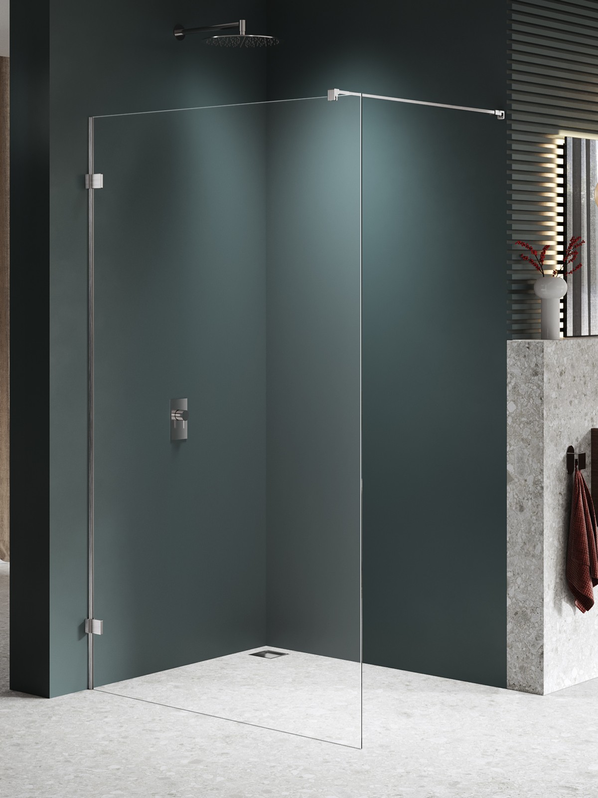 New Trendy Avexa Nickel Brushed paroi de douche walk-in 60 cm nickel brossé/verre transparent EXK-8635
