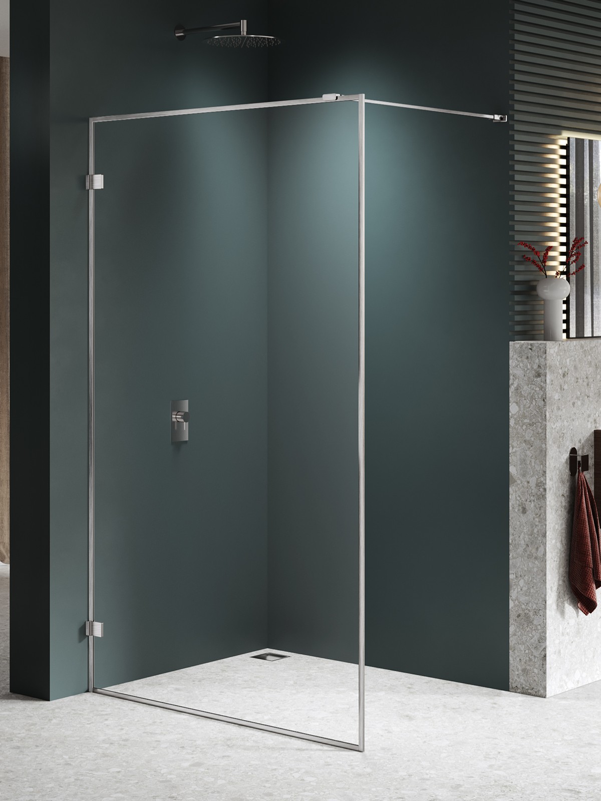 New Trendy Avexa Nickel Brushed ścianka prysznicowa walk-in 120 cm nikiel szczotkowany/szkło przezroczyste EXK-8653