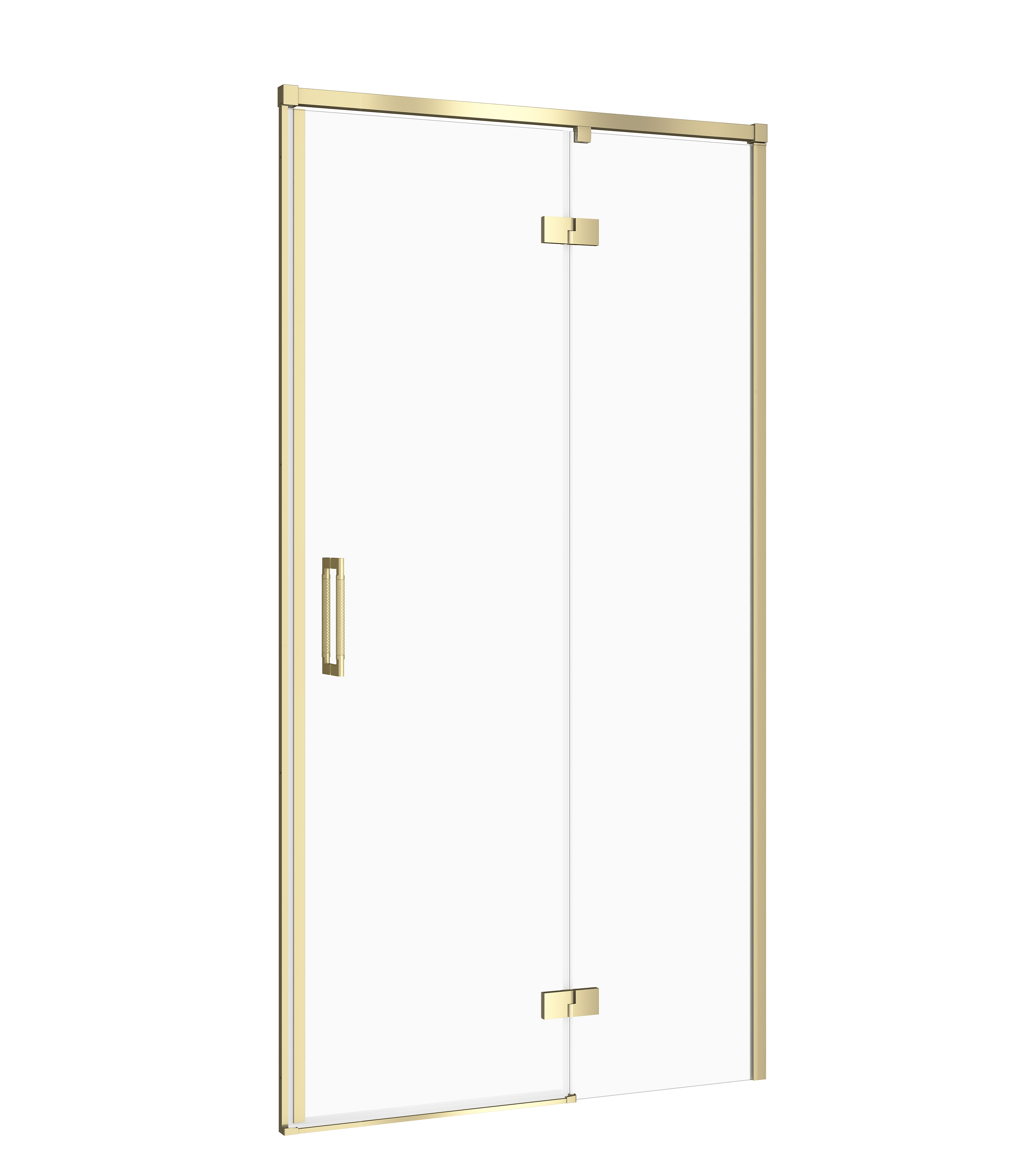 Cersanit Larga porte de douche 100 cm à ouverture basculante doré mat/verre transparent S164-063