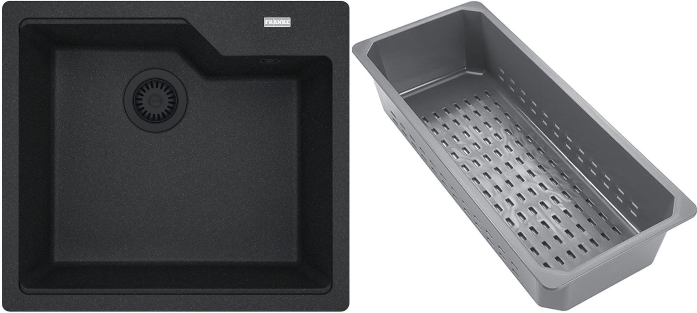 Franke Urban évier en granit avec égouttoir 56x50 cm gris/graphite/onyx 114.0743.096