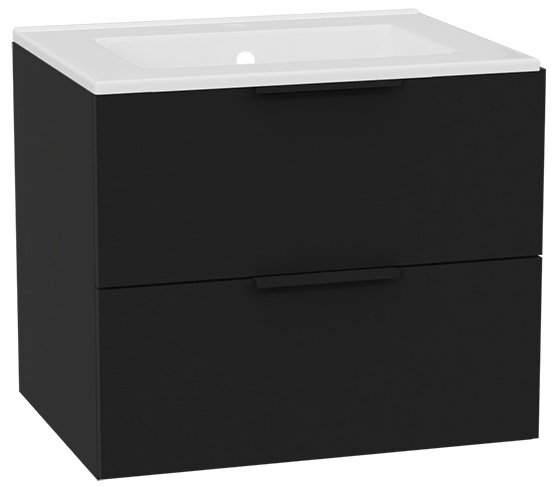 Set corps de meuble Excellent Tuto 2.0 MLEX.2172.600.BKBL, lavabo Excellent As CEEX.3617.600.WH, MLEX.2151.600.02.BK