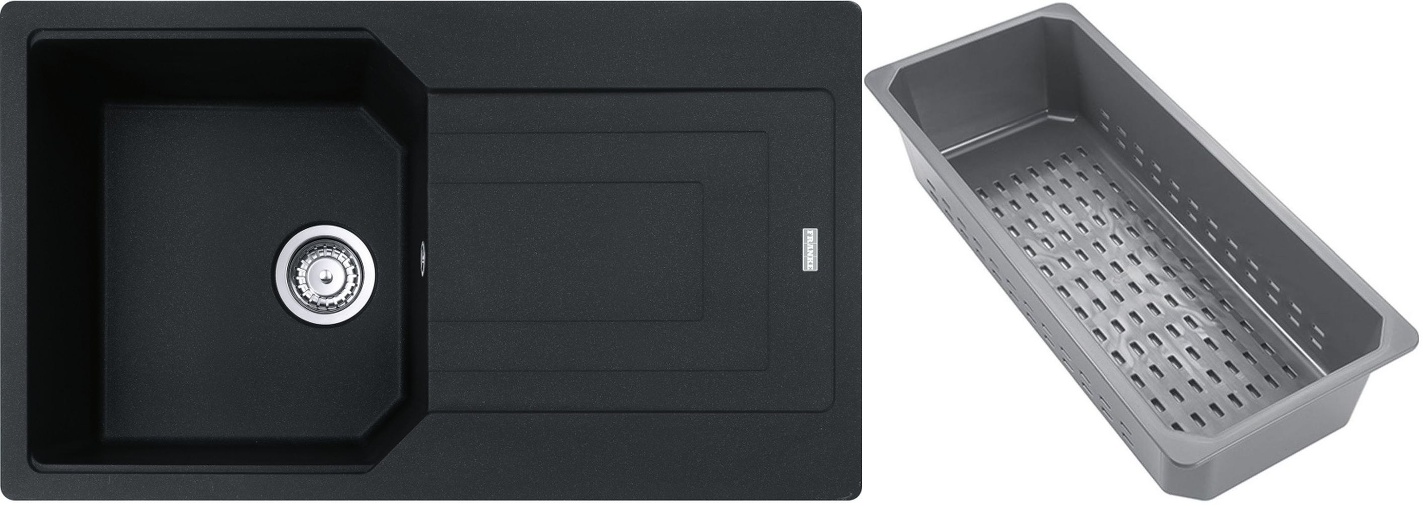 Franke Urban évier en granit avec égouttoir 86x50 cm gris/graphite/onyx 114.0743.078