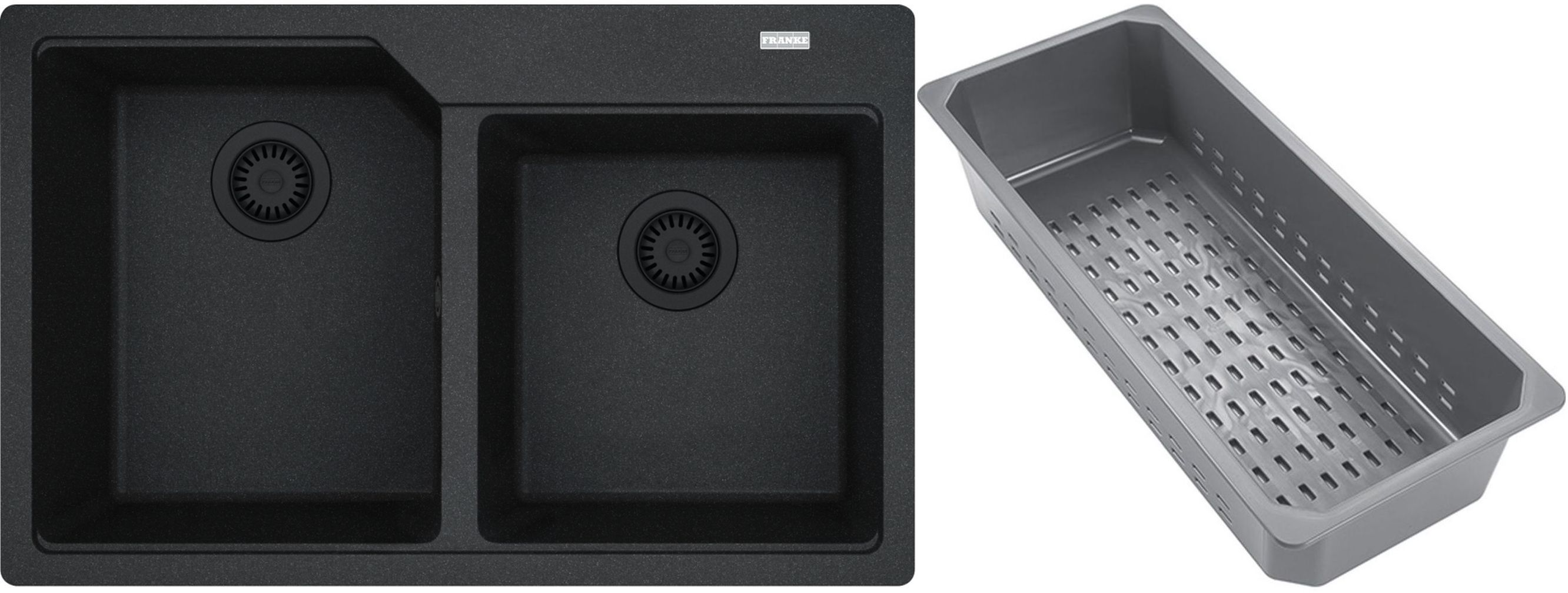 Franke Urban évier en granit avec égouttoir 78x50 cm gris/graphite/onyx 114.0743.105