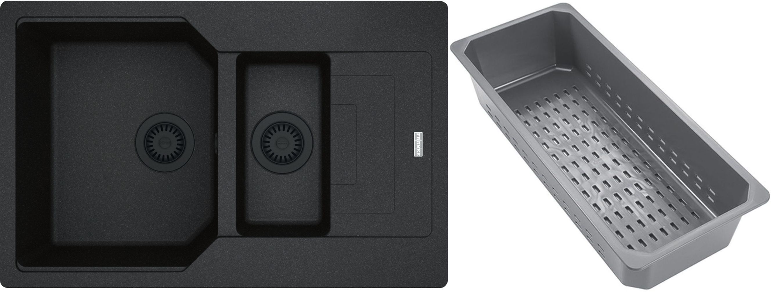 Franke Urban évier en granit avec égouttoir 78x50 cm gris/graphite/onyx 114.0743.103