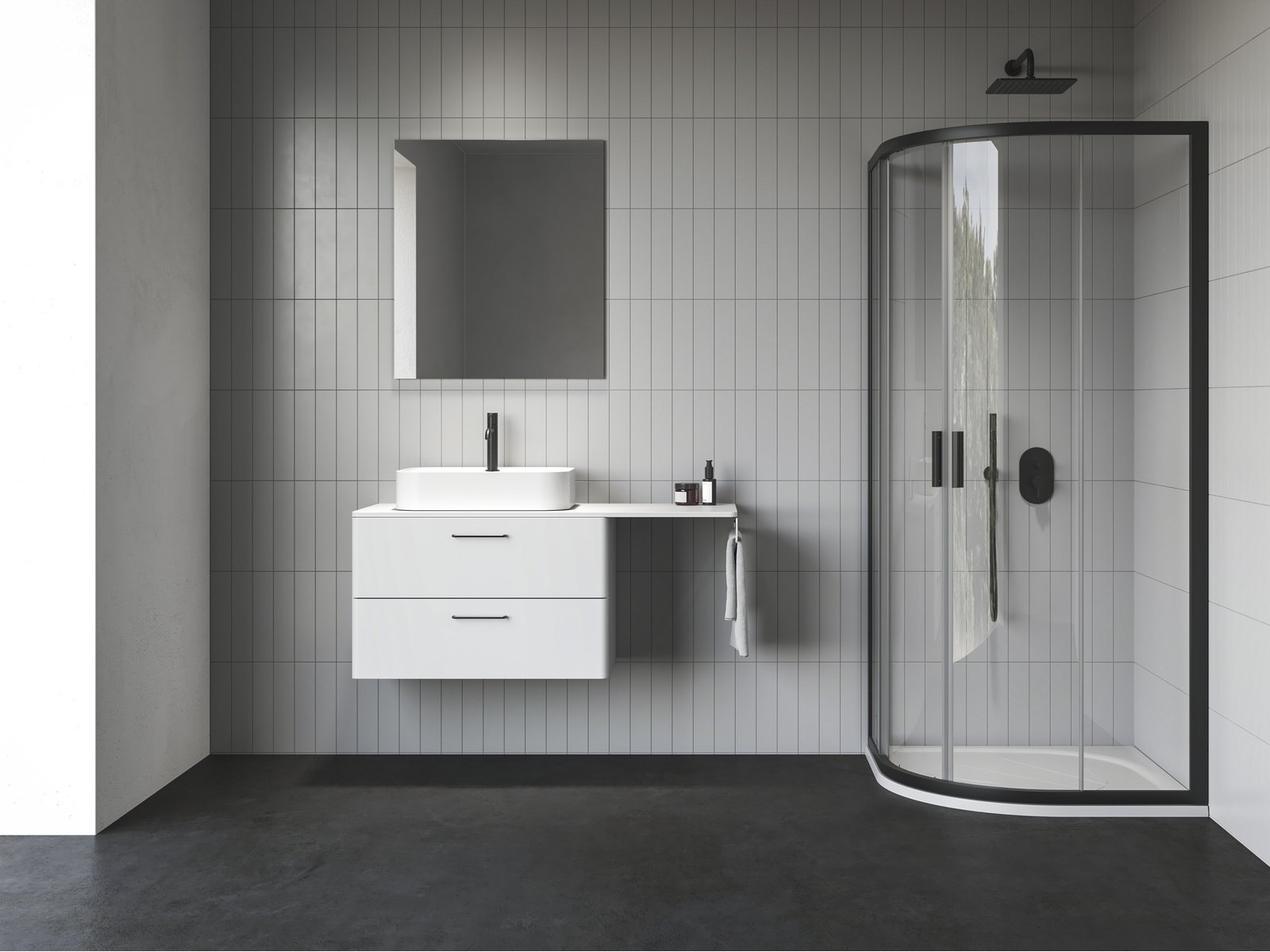 Ravak Blix II cabine de douche 80x80 cm semi-circulaire noir mat/verre transparent 3BM40300Z1