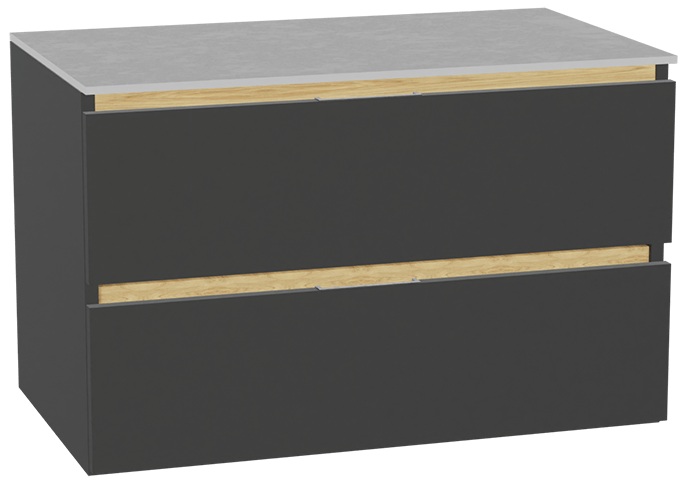 Set corps de meuble Excellent Tuto 2.0 MLEX.2172.800.GRBL, plan de travail suspendu Excellent Tuto 2.0 MLEX.2116.800.SJ, MLEX.2151.800.01.GR