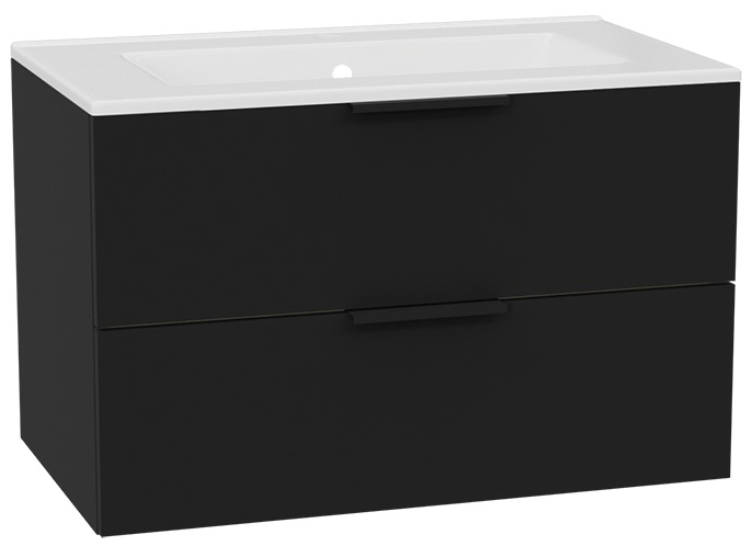 Set corps de meuble Excellent Tuto 2.0 MLEX.2172.800.BKBL, lavabo Excellent As CEEX.3617.800.WH, MLEX.2151.800.02.BK