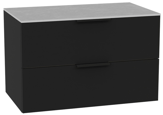 Set corps de meuble Excellent Tuto 2.0 MLEX.2172.800.BKBL, plan de travail suspendu Excellent Tuto 2.0 MLEX.2116.800.SJ, MLEX.2151.800.02.BK