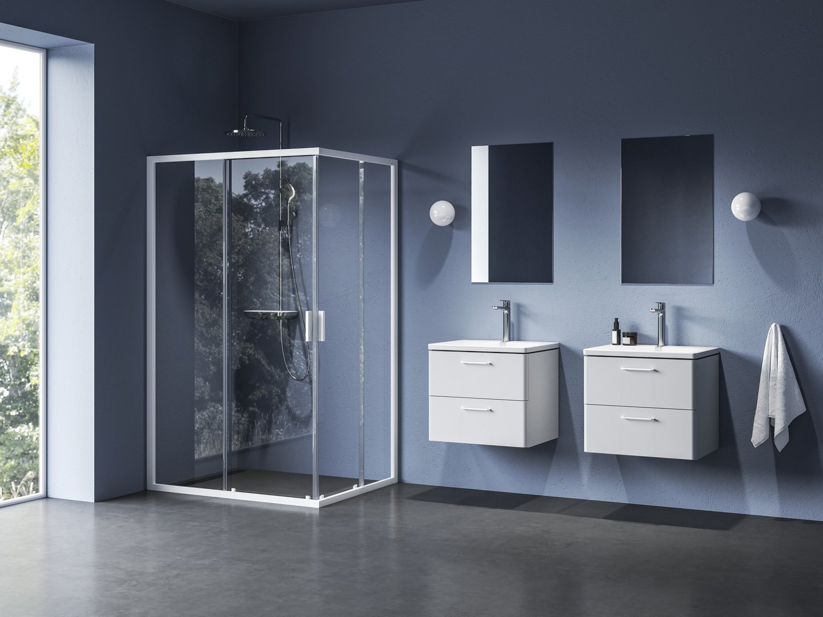 Ravak Blix II porte de douche 90 cm coulissant blanc mat/verre transparent 1XM70E00Z1