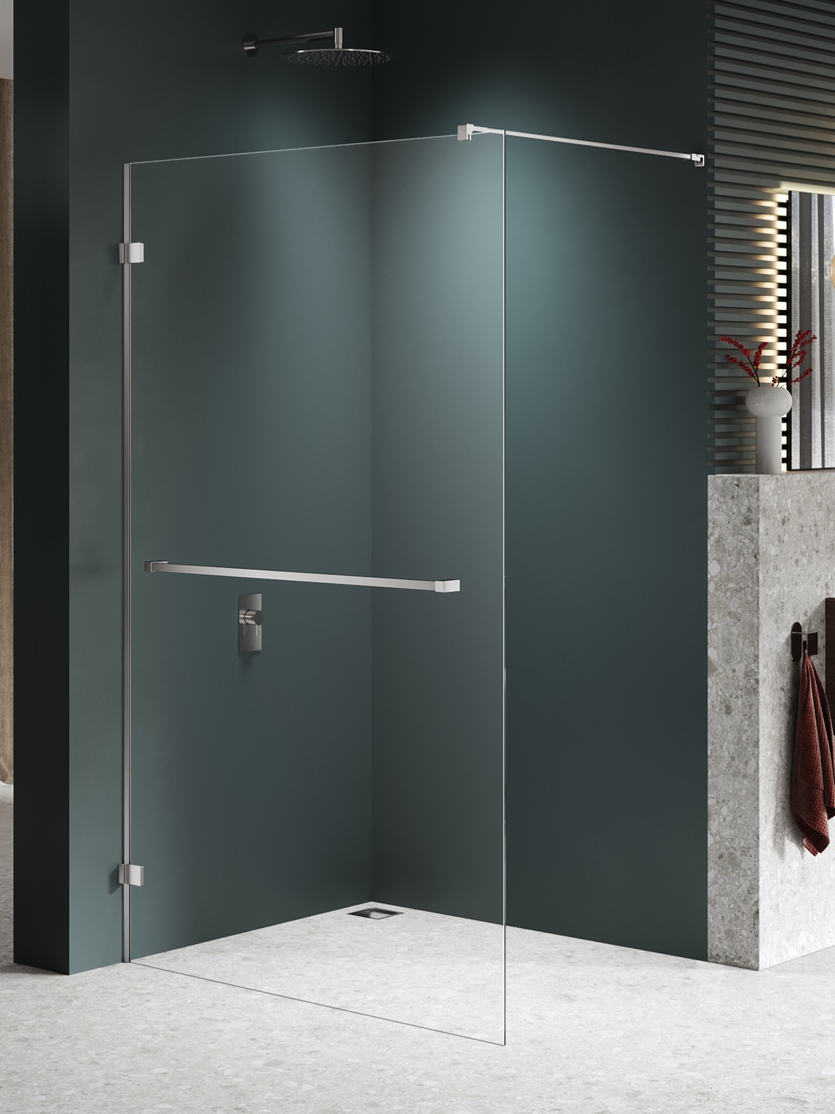 New Trendy Avexa Nickel Brushed paroi de douche walk-in 120 cm brossé/verre transparent EXK-8733