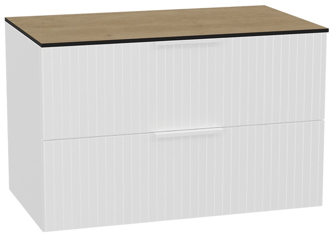 Set corps de meuble Excellent Tuto 2.0 MLEX.2172.800.WHBL, plan de travail suspendu Excellent Tuto 2.0 MLEX.2116.800.BL, MLEX.2151.800.03.WH