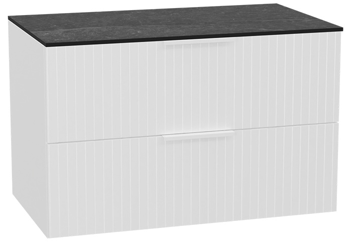 Set corps de meuble Excellent Tuto 2.0 MLEX.2172.800.WHBL, plan de travail suspendu Excellent Tuto 2.0 MLEX.2116.800.MA, MLEX.2151.800.03.WH