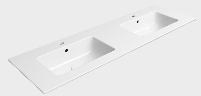 GSI Pura lavabo 142x46 cm rectangulaire encastrée-double blanc 8889111