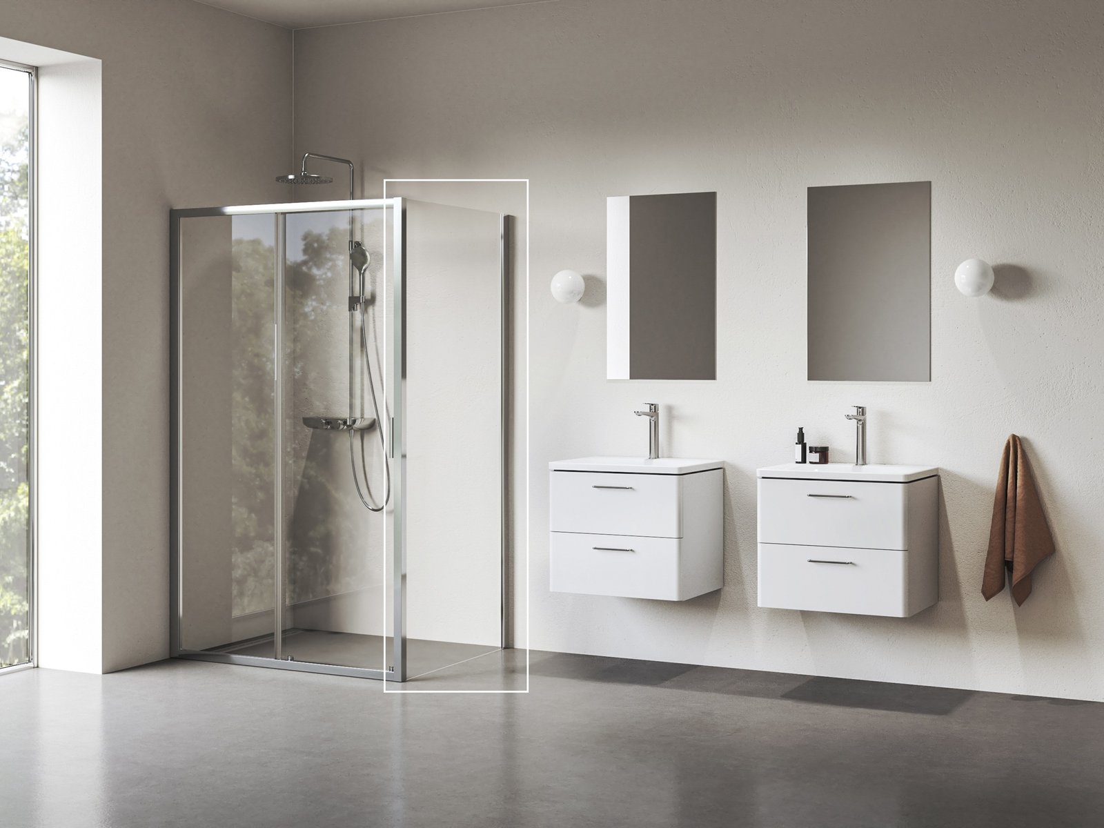 Ravak Blix II paroi de douche 80 cm aluminium brillant/verre transparent 9BM40C00Z1