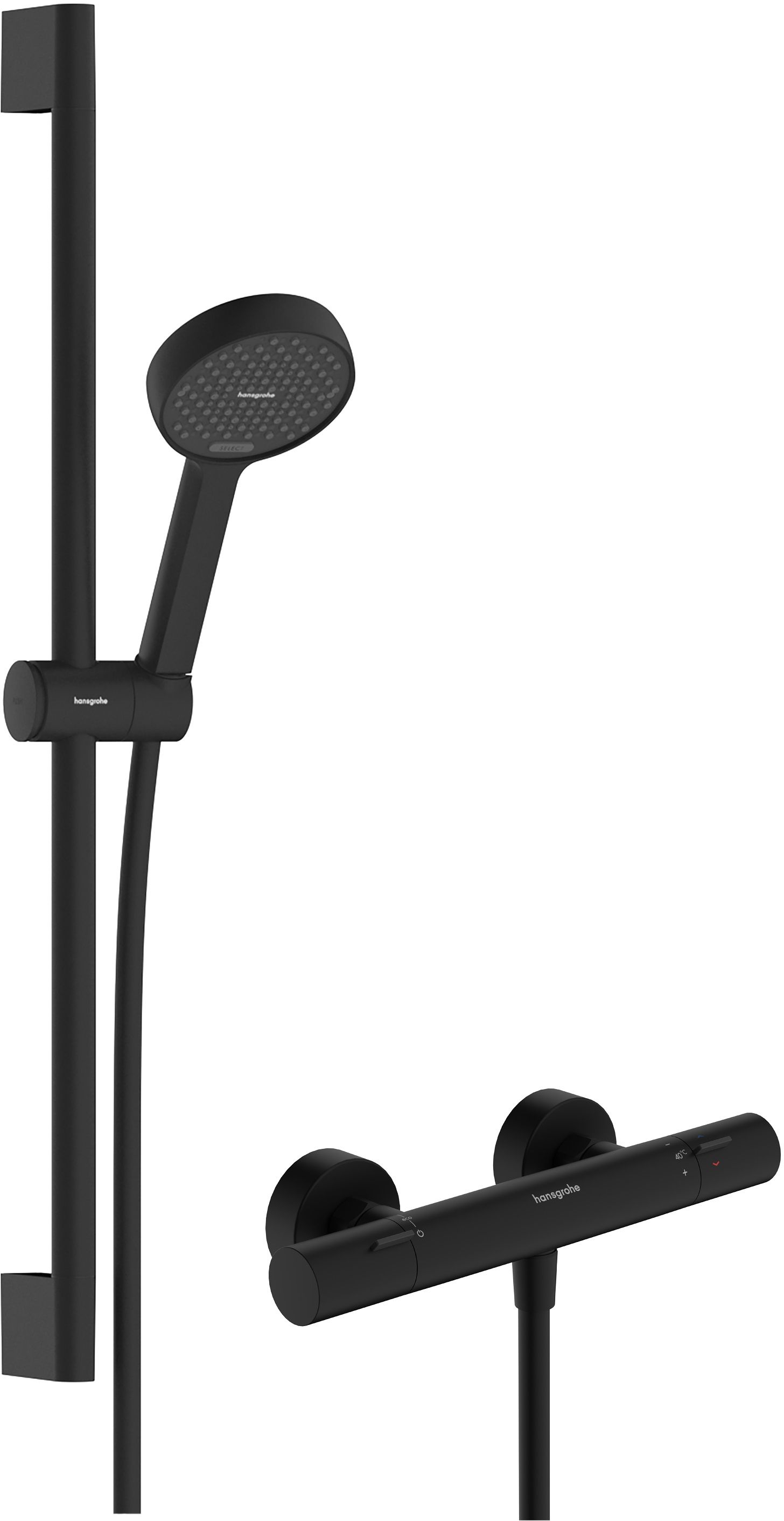 Hansgrohe Activera Select S ensemble de douche mural avec thermostat noir 28876670