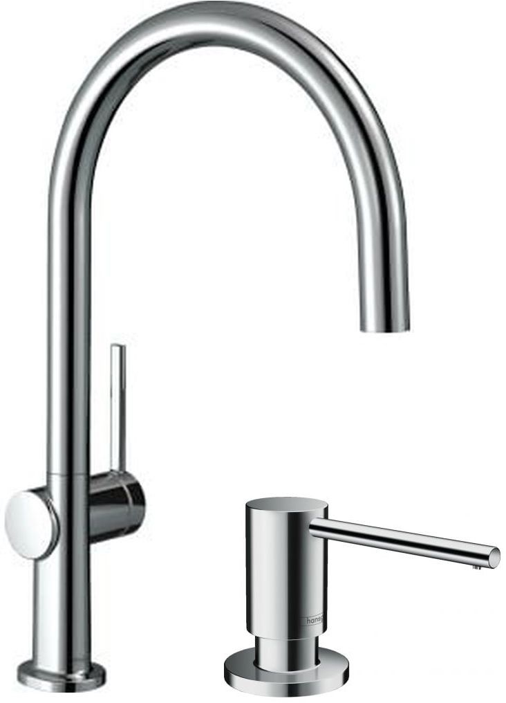 Set mitigeur de cuisine Hansgrohe Talis M54 72843000, distributeur de savon Hansgrohe 40438000