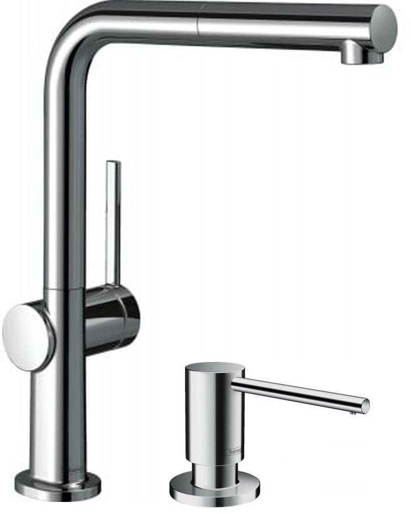 Set mitigeur de cuisine Hansgrohe Talis M54 72809000, distributeur de savon Hansgrohe 40438000