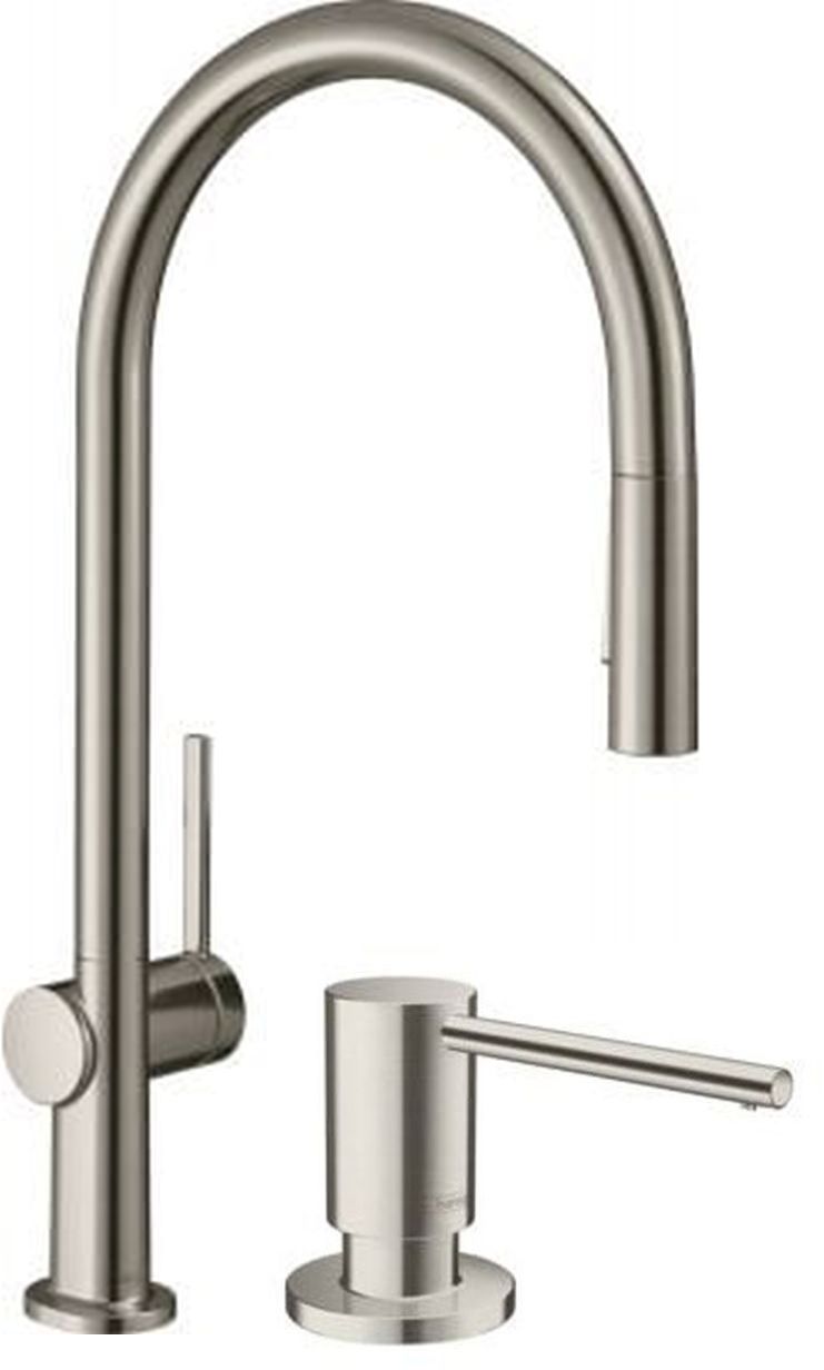 Set mitigeur de cuisine Hansgrohe Talis M54 72801800, distributeur de savon Hansgrohe A41 40438800