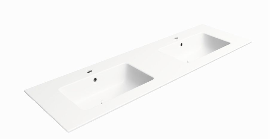 GSI Pura lavabo 142x46 cm rectangulaire encastrée-double blanc 8889109