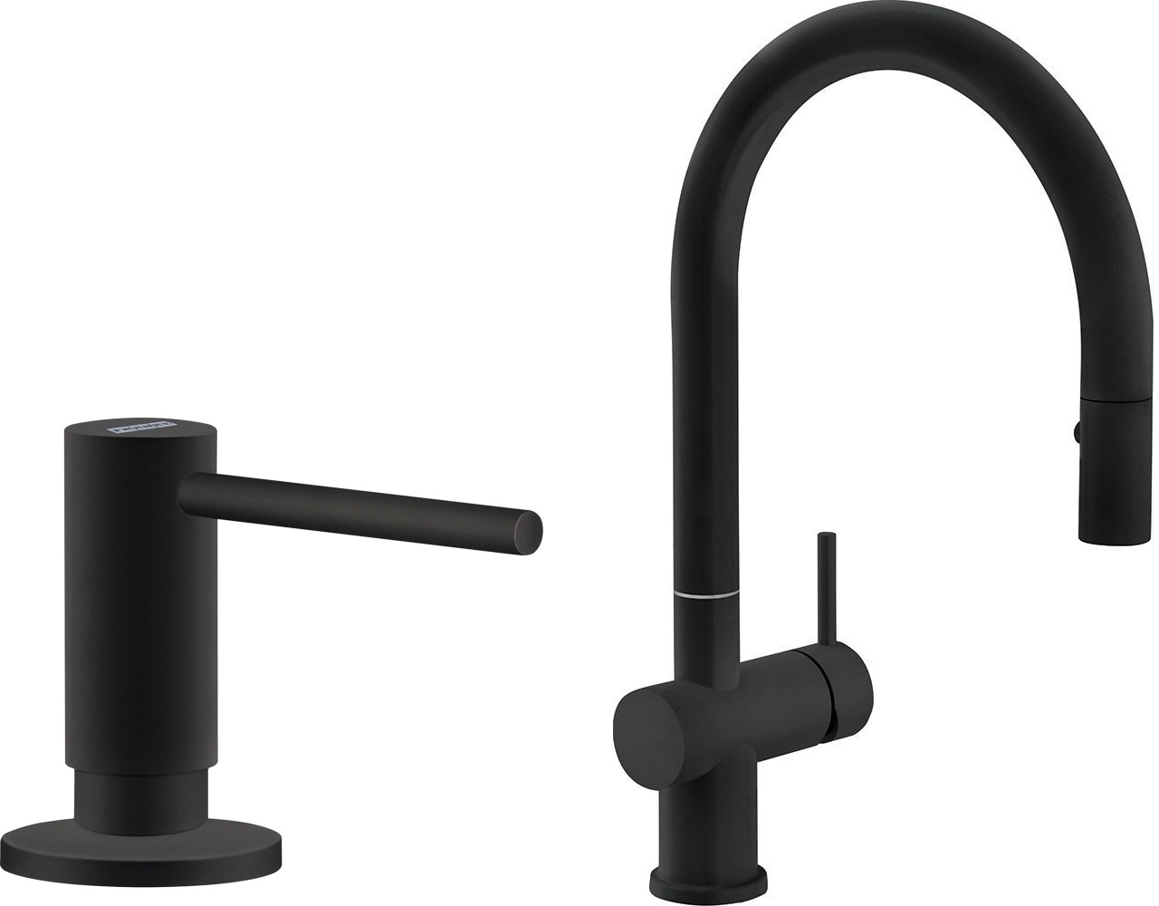 Set mitigeur de cuisine Franke Active Neo 115.0653.404, distributeur de savon Franke Active SM 119.0547.906