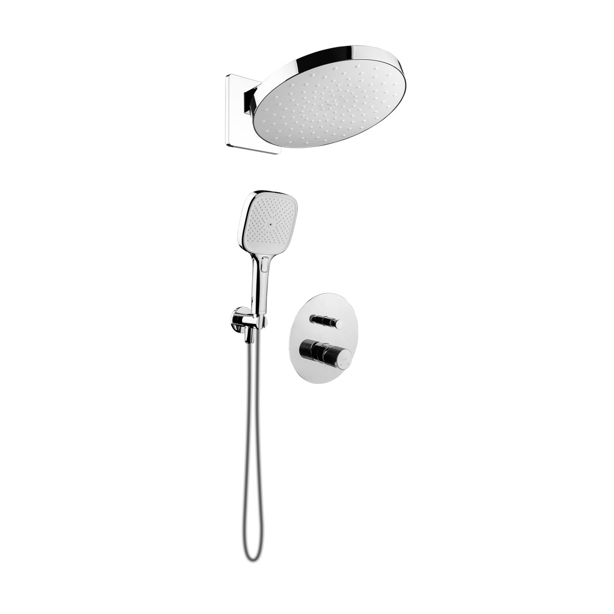 Set douche à effet de pluie Ksuro 01 16000010, mitigeur bain-douche Ksuro 02 13006010, 16002010, 16004010, 19002010, 37200100