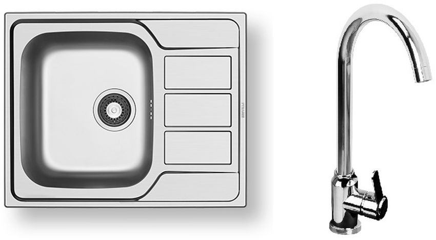 Pyramis Athena évier en acier inoxydable acier/chrome 100 187 601L