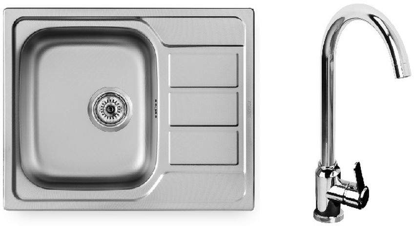 Pyramis Athena évier en acier inoxydable acier/chrome 100 187 701L