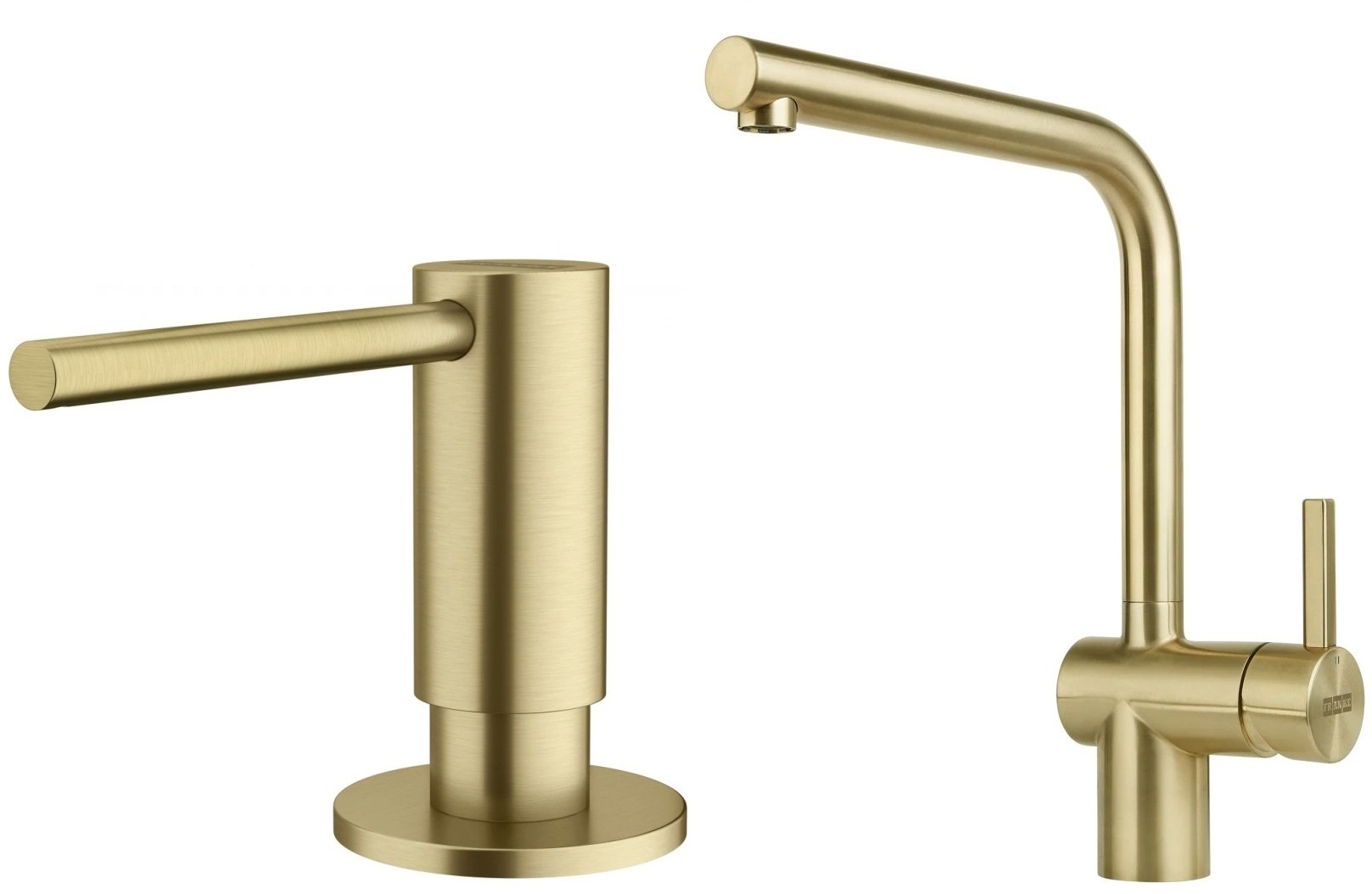 Set mitigeur de cuisine Franke Atlas 115.0681.241, distributeur de savon Franke Atlas 112.0717.105