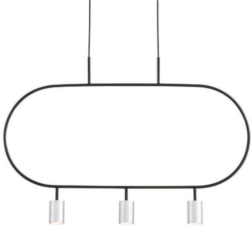 Altavola Design Luna lampe suspendue 3x3 W noir-argenté LPL338-SL