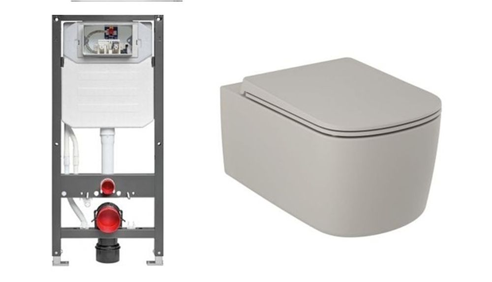 Set cuvette WC avec abattant à descente lente Kludi Resa S 27WCSETO2, châssis encastré Kludi Unifix 79300