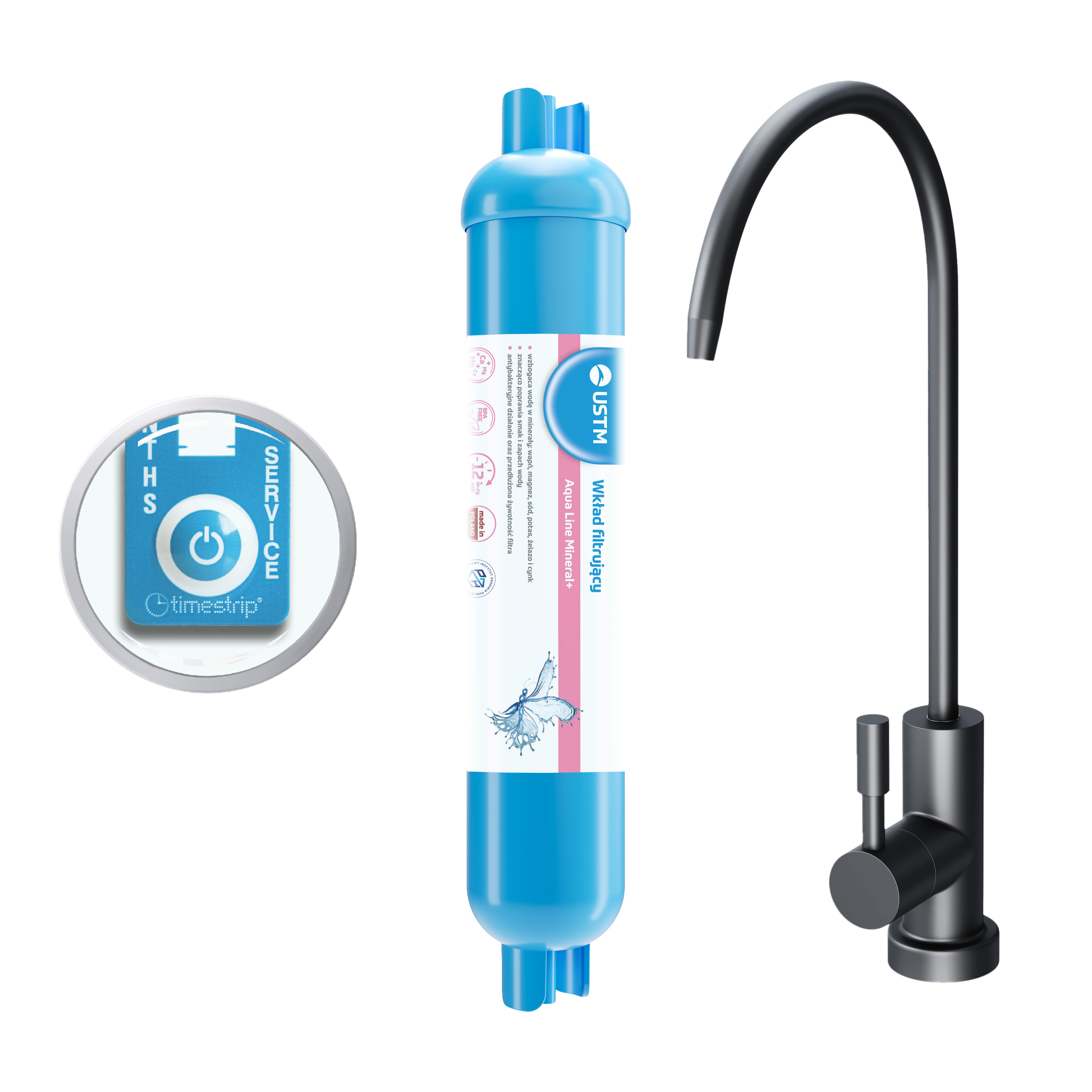USTM Aqua Line filtre sous évier AQUALINEMINBLACKSTYLE